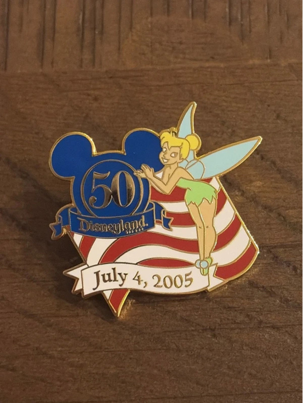 Disneyland 50th Anniversary Tinker Bell July 4 2005 Cast Exclusive Disney Pin